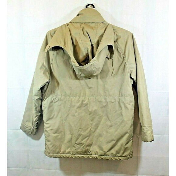 Woolrich Khaki Hooded Parker Vintage Lined Jacket Draw Waist Made in USA Sz 2XL - Picture 4 of 5